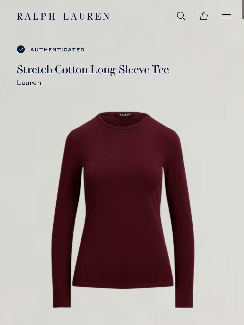 Women's Long-Sleeve Crew Neck Top - Burgundy